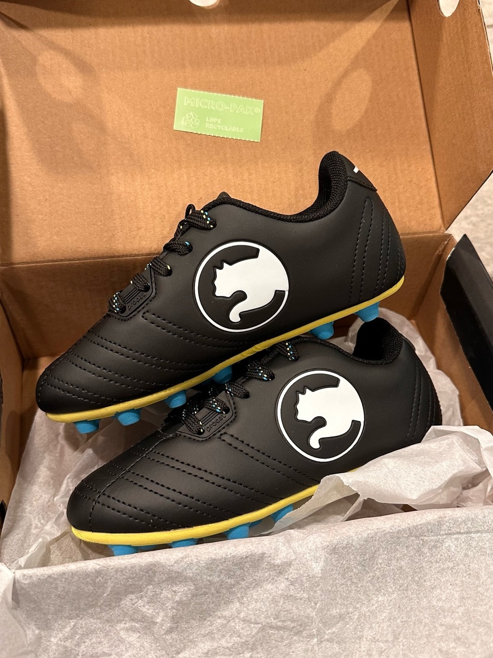 Puma Kids Black Sneakers with Yellow Sole